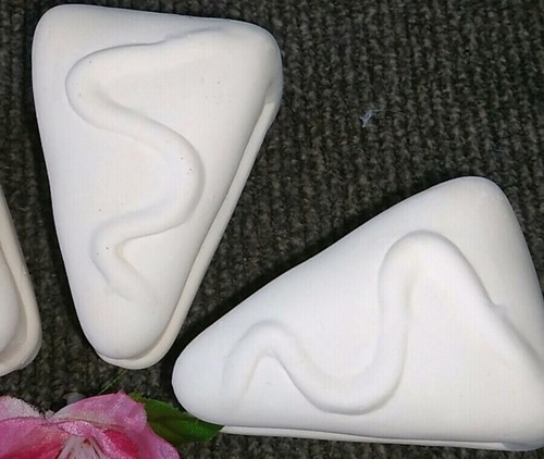 Cake Ceramic Bisque set of 4 Slices Ready to Paint 1 1/2 inches tall 2 3/8 long