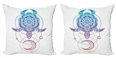 Ambesonne Turtle Pattern Cushion Cover Set of 2 for Couch and Bed in 4 Sizes