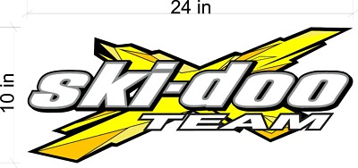 SKI-DOO TEAM X / YELLOW / 24'' Vinyl Snowmobile Trailer Graphic Decal Sticker