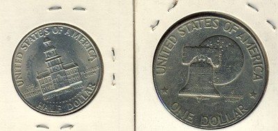 1776-1976 BI-CENTENNIAL IKE $1.00 KENNEDY 50¢ WASHINGTON 25¢ CIRCULATED