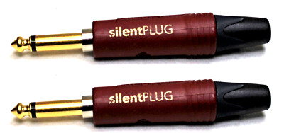 (2) Genuine NEUTRIK NP2X-AU-SILENT 1/4'' Phone Plug Gold Contacts & Red Shell