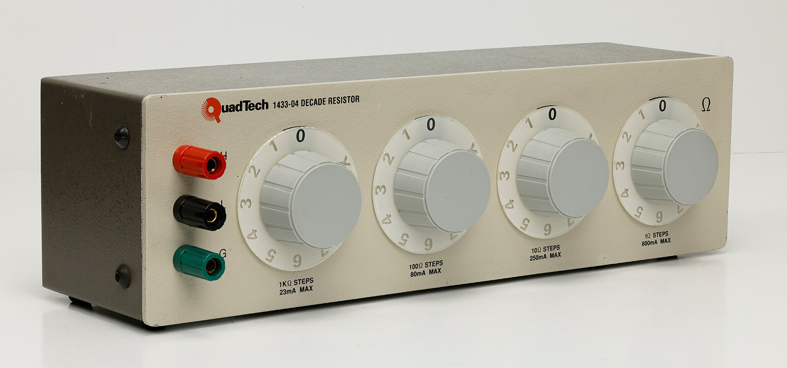QuadTech IET Labs 1433-04 Decade Resistor, 4-Dial, 1Ω/step to 1kΩ/step, 0.01%