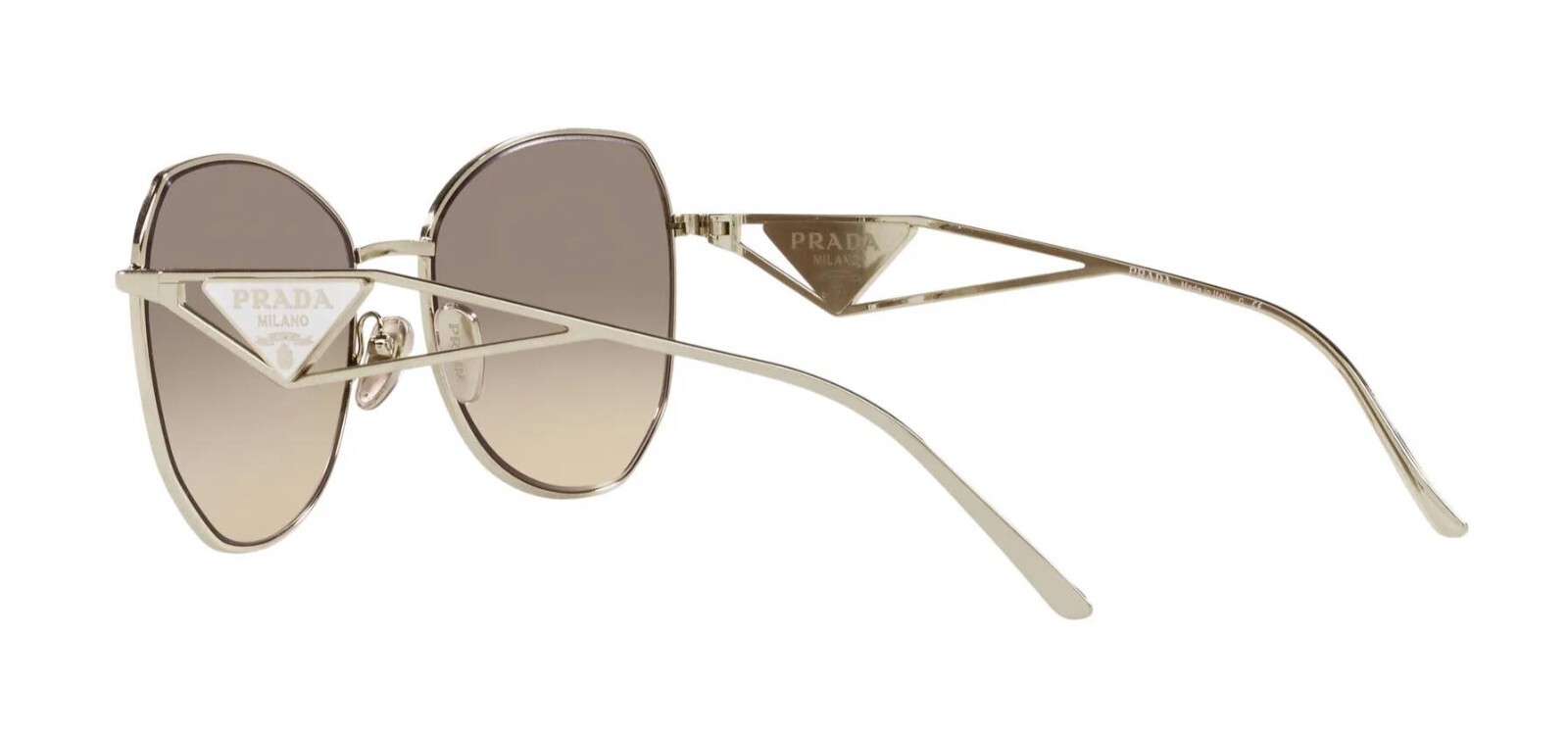 Pre-owned Prada Pr 57ys Light Gold/light Brown Grey Shaded (zvn-3d0) Sunglasses