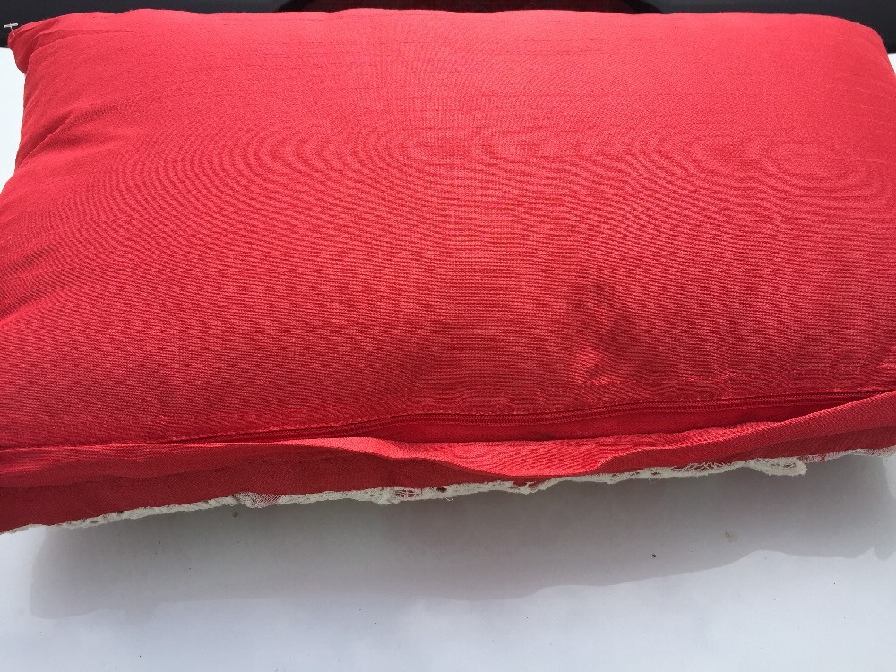 PIER ONE 1 Shabby Chic Linen & Grandma's Lace Living Room Bed Chair Pillow