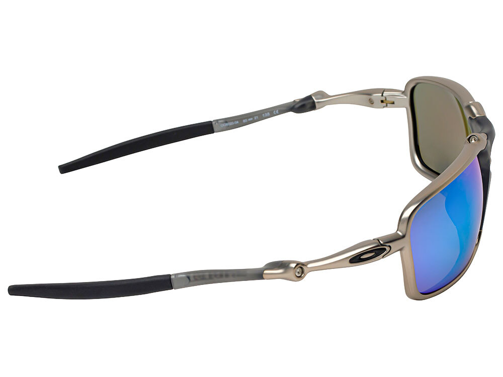 Pre-owned Oakley Badman Polarized Sunglasses Oo6020-04 X Metal Plasma/sapphire Iridium