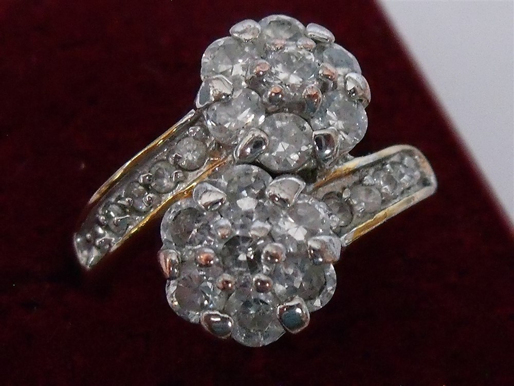 Cocktail Ring Zirconian 18Kt Gold Plated Size 8
