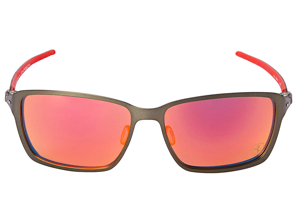 Pre-owned Oakley Tincan Carbon Scuderia Ferrari Sunglasses Oo6017-07 Carbon/ruby Iridium