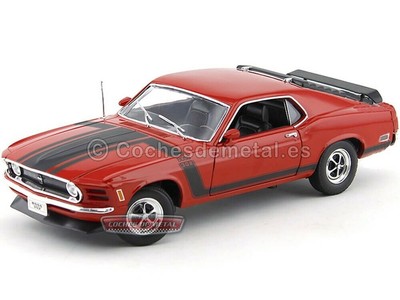 1970 Ford Mustang Boss 302-4V Rojo-Negro 1:18 Welly 18002