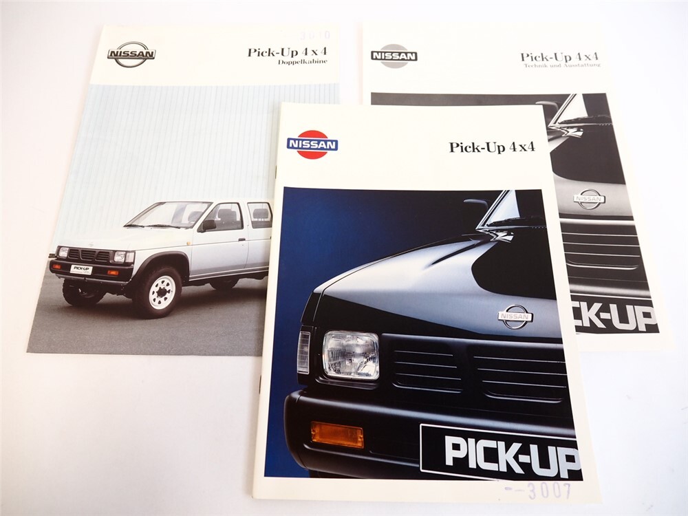 Nissan Pick Up 4x4 Doppelkabine PKW 3x Prospekt 1992/93