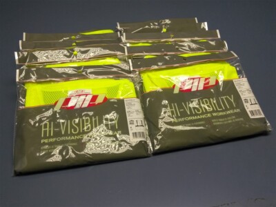 Lot of 10 PIP Zipper Safety Hi-Visibility Vest ANSI Type R 302-0702Z-LY/M