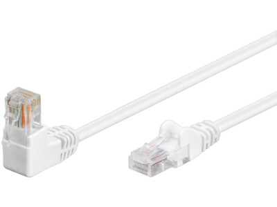 Goobay CAT 5e Patch Cable 1x 90° Angled U/UTP 5M - white