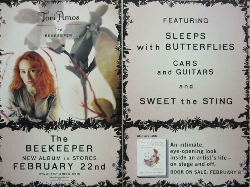 Tori Amos 2005 The Beekeeper Epic Records 2 sided promo poster New Old Stock