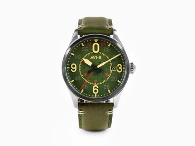 Pre-owned Avi-8 Spitfire Smith Reading Automatic Watch, Green, 42 Mm, Av-4090-03