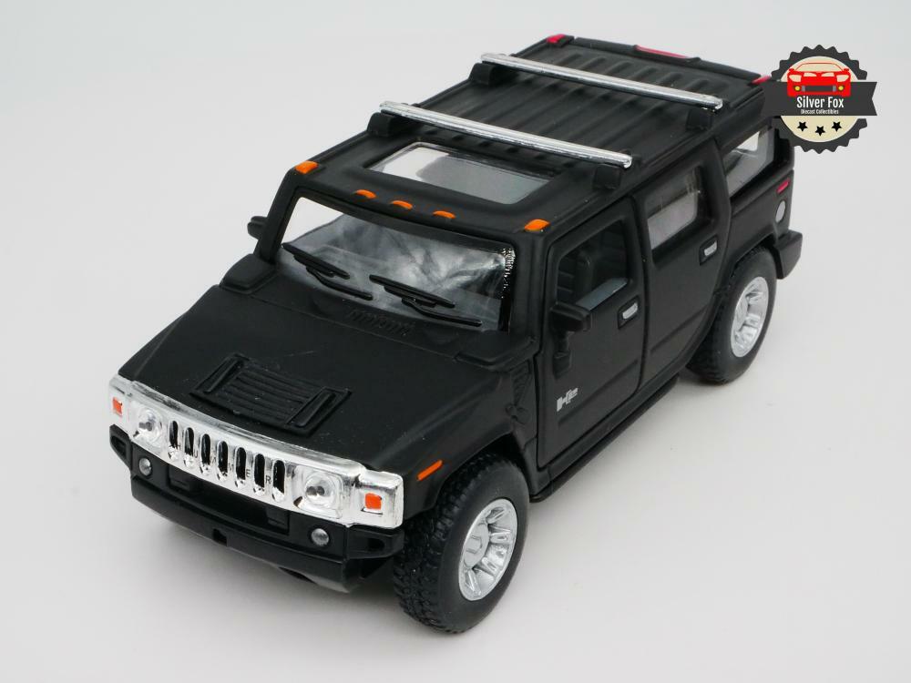 2018 HUMMER H2 SUV FLAT BLACK 4X4 GM 1:40 SCALE DIECAST