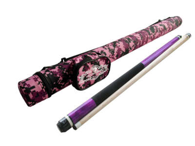 Champion ST8 Purple Pool Cue Stick ,Black/White/Purple Hard Pool case, 11.75mm