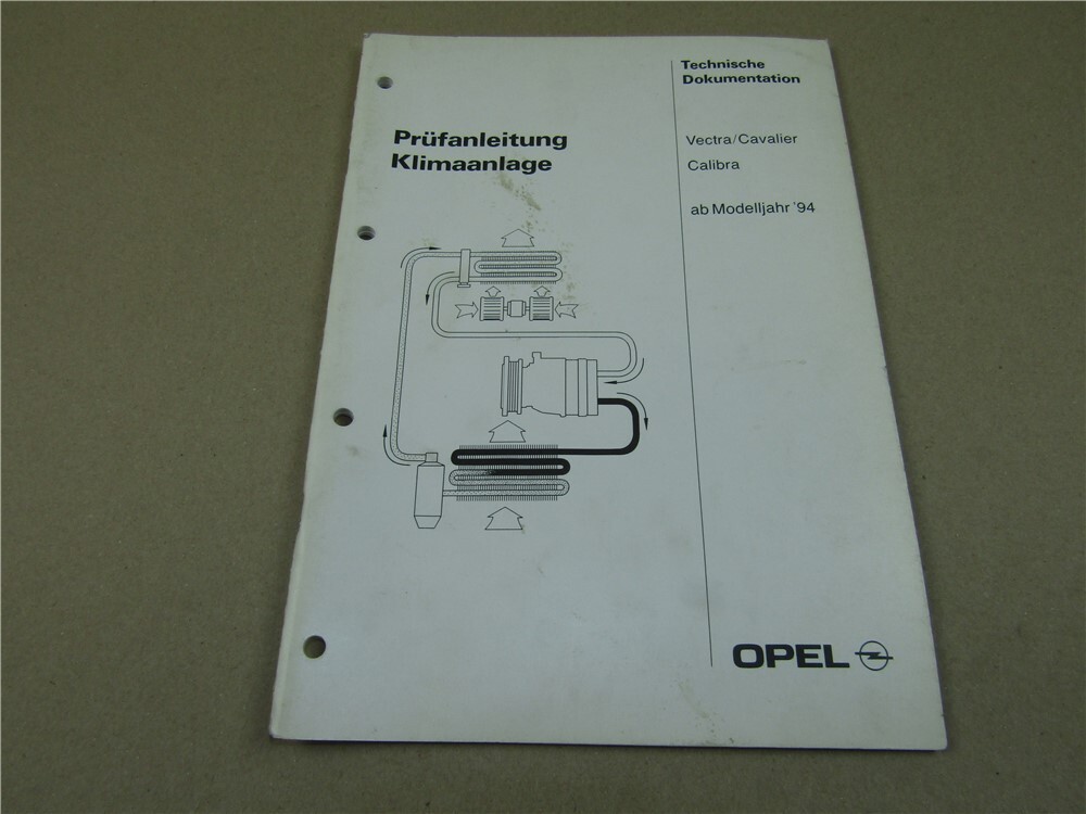 Opel Vectra A Calibra Cavalier Prüfanleitung Klimaanlage R134a Diagnose ab 1994