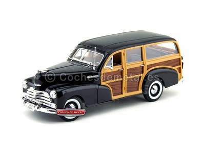 1948 Chevrolet Fleetmaster Negro-Madera 1:18 Welly 19848