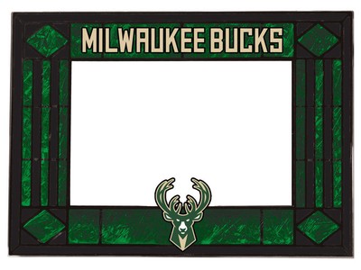 Горизонтальная рамка из художественного стекла Milwaukee Bucks