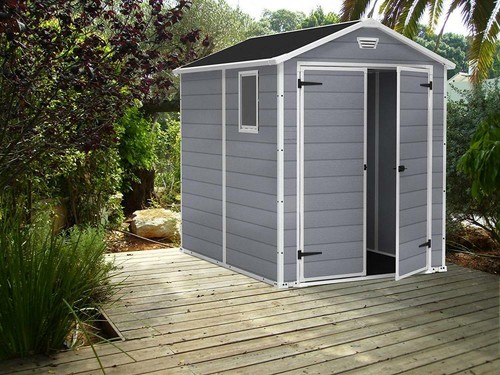 Keter Manor Large 6 x 8 ft. Resin Outdoor Backyard Garden Storage Shed