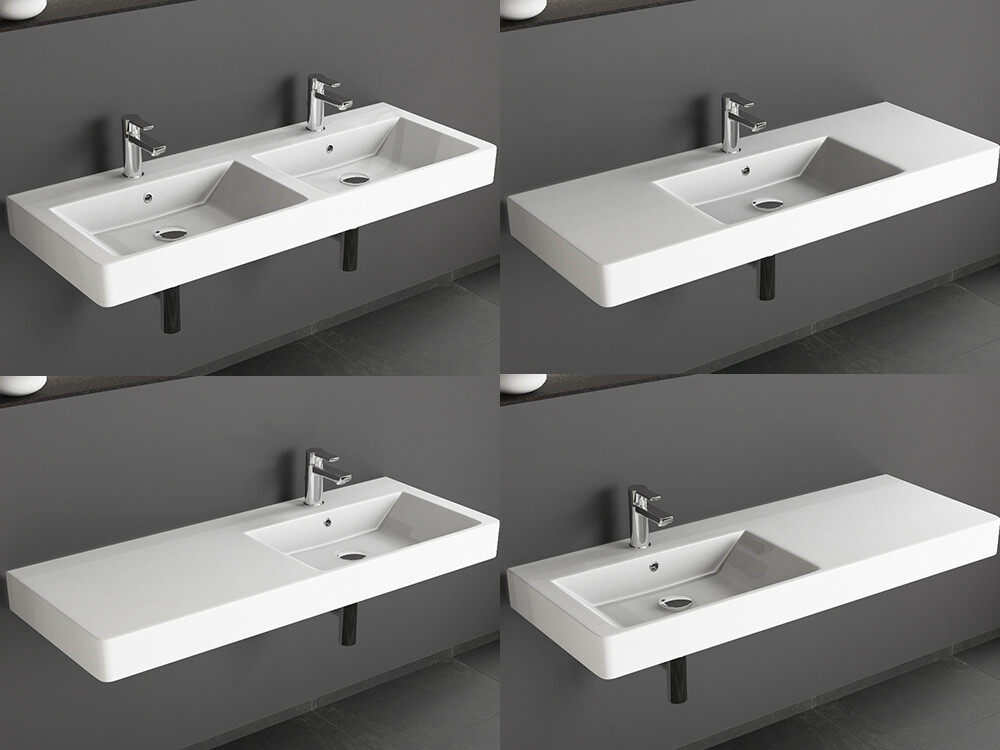 Design Ceramic Washbasin 120 cm Hand-Washing Basin Double Sink Aqua ...