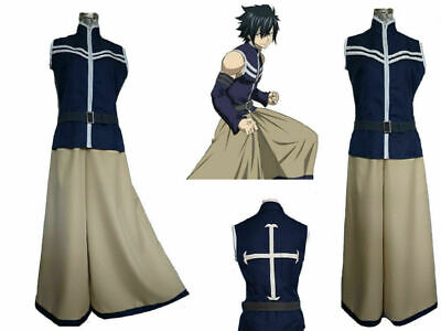 Fairy Tail Guild Mage Team Natsu Gray Fullbuster Outfit Cosplay Costume