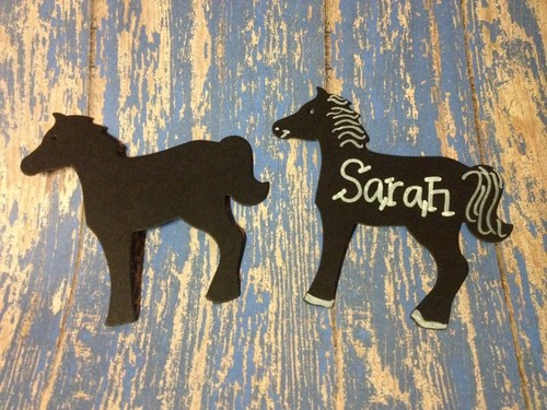 12 Chalkboard Horse Western Birthday party favor tags labels customized W/ties