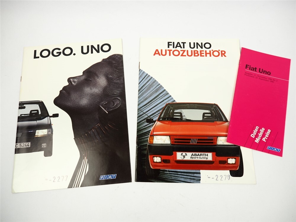 Fiat Uno PKW 2x Prospekt Preisliste 1990/91