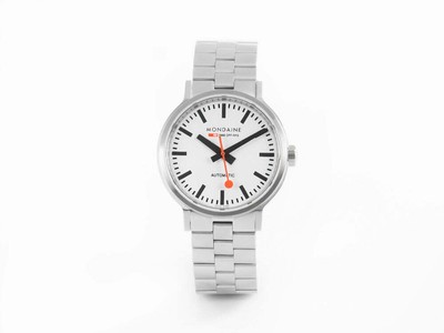 Pre-owned Mondaine Classic Original Automatic Watch, White, 41 Mm, Mst.4161b.sj