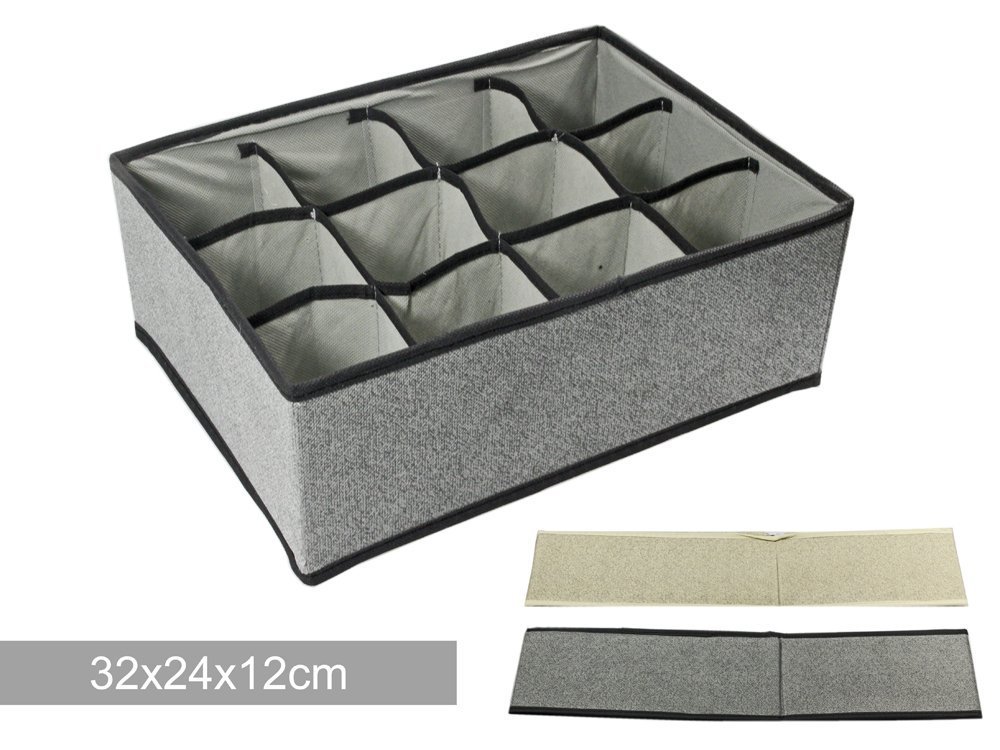 PortaOggetti In Tessuto Organizer Contenitore Biancheria 12 Posti 32x24x12cm dfh