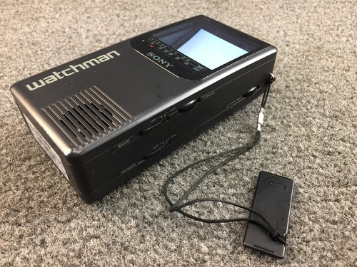 Vintage 1980s Sony Watchman Portable Black & White Television TV - Model FD-230
