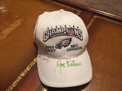 Joe Paterno & Ron Jaworski Signed Philadelphia Eagles 2003 NFL Cap Penn State