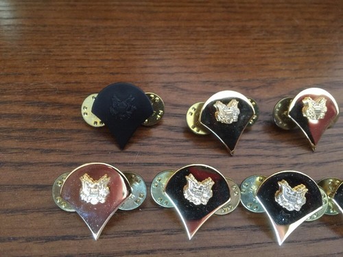 Lot Of SPECIALIST E-4 SPC GOLD LAPEL HAT PIN UP US ARMY VETERAN RANK PROMOTION