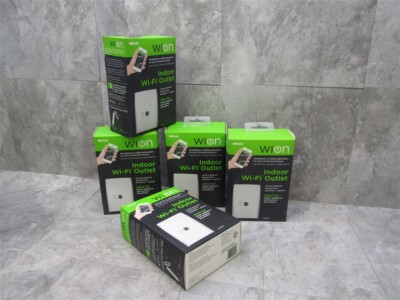 NEW Lot of 5 WiOn 50050 Indoor WiFi Plug With 1 Grounded Outlet White FAST SHIP