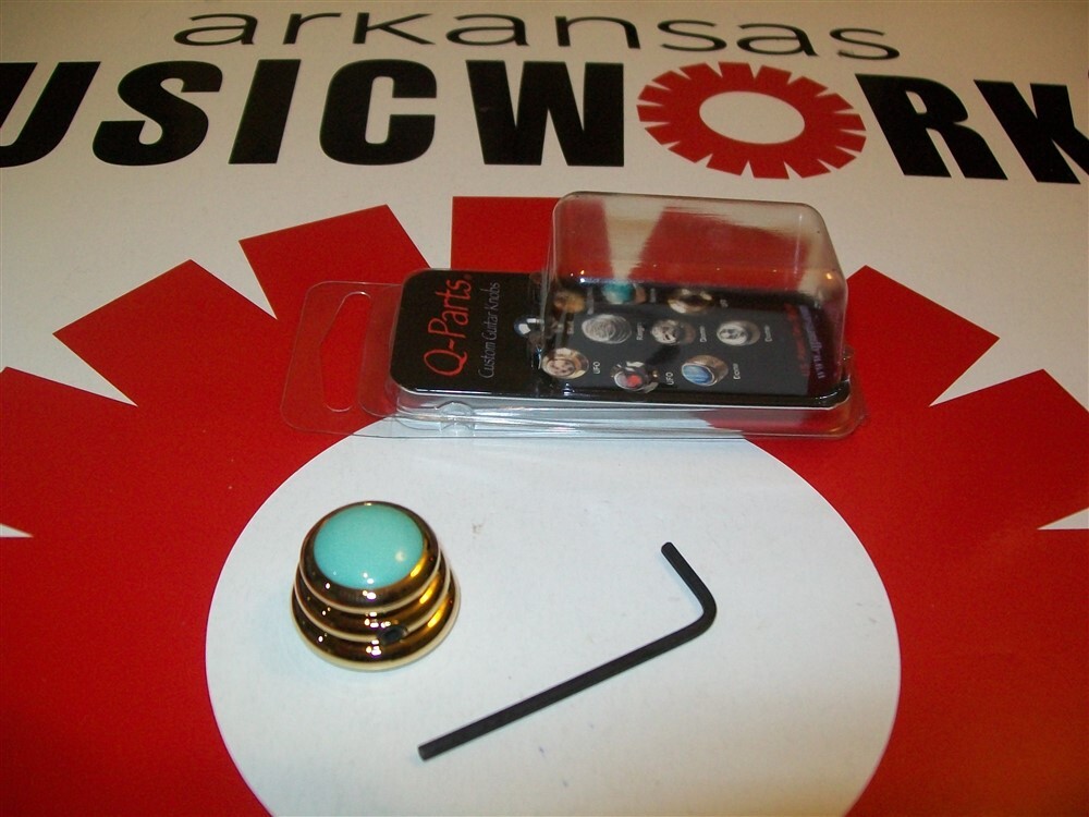 NEW - Q-Parts Ringo Knob - ACRYLIC TEAL ON GOLD, KGR-0544 | eBay