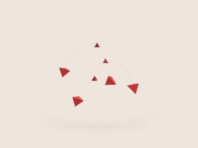DIY Red Polygon Modern Hanging Mobile Art Craft Kit