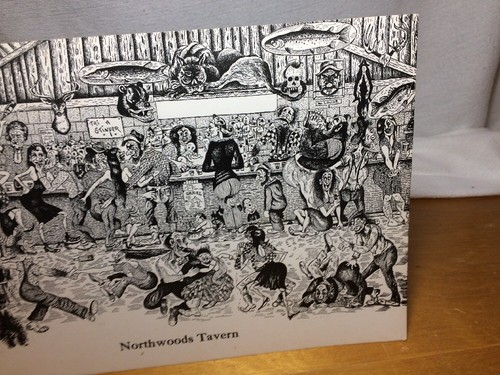 Rare Vintage N.F. Pettingill 10X7 Postcard Titled Northwoods Tavern