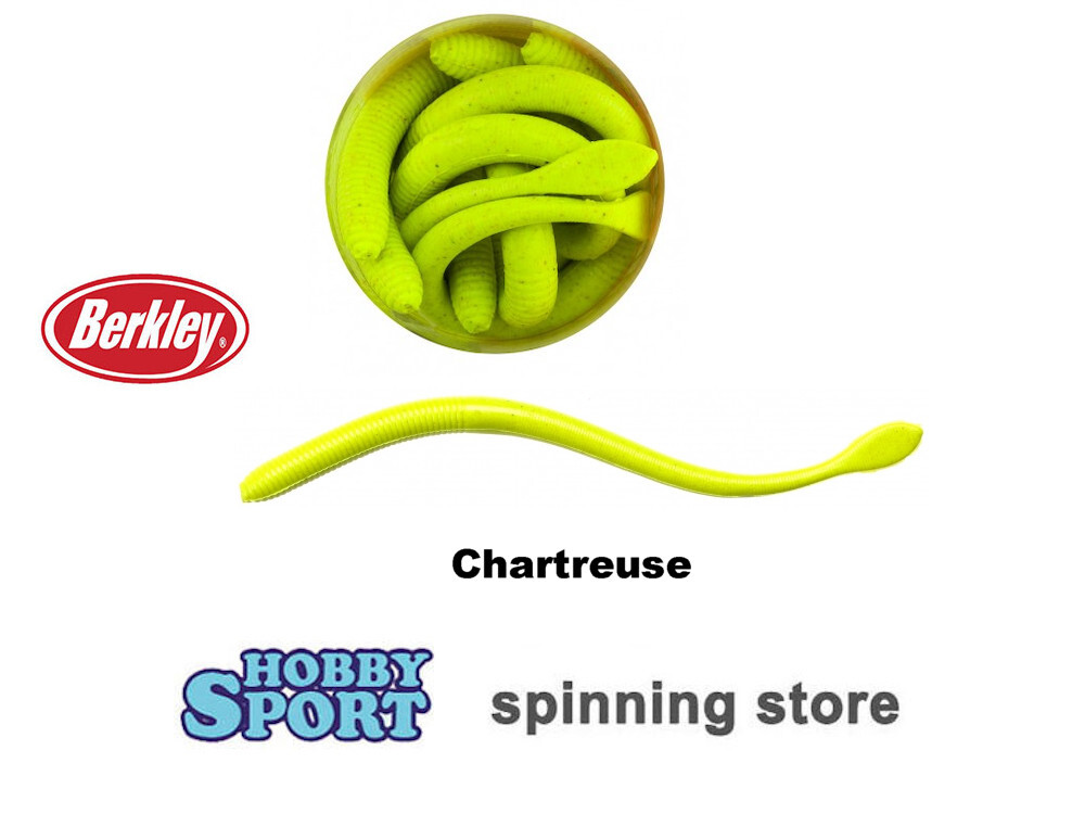 BERKLEY GULP NIGHTCRAWLERS LOMBRIC 6"  CHARTREUSE PESCA TROTA LAGO FIUME 1404420