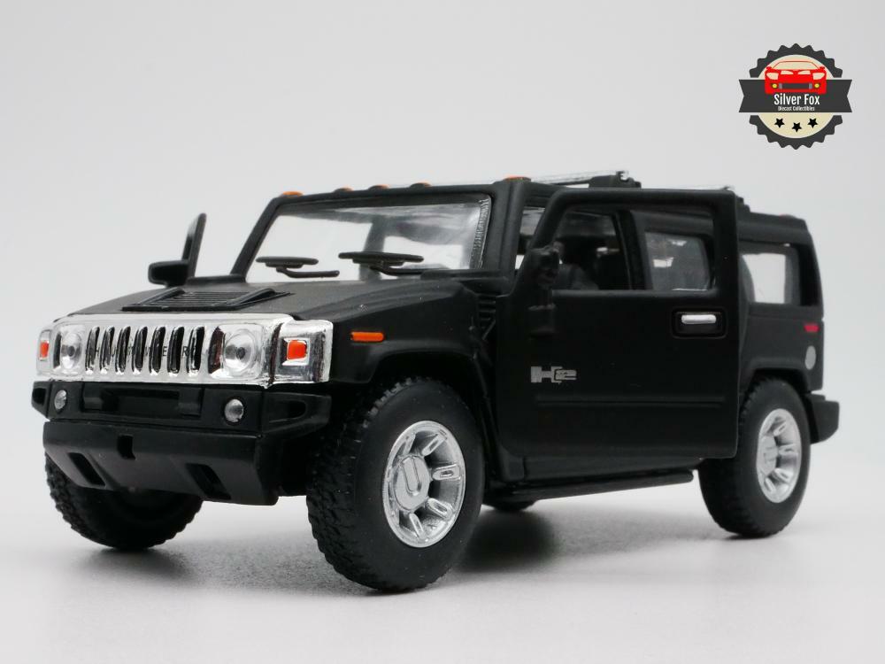 HUMMER H2 ブラック 1/43 Auto Scale 2018 HUMMER H2 SUV FLAT BLACK 4X4 GM 1:40 SCALE DIECAST