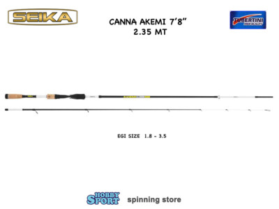 CANNA SEIKA TUBERTINI AKEMI 7'8''  2,35 MT EGI SIZE 1.8-3.5  2 P CALAMARO SEPPIA
