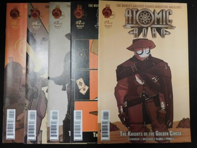 ATOMIC ROBO AND THE KNIGHTS OF THE GOLDEN CIRCLE 1-5 RED 5 COMIC SET 2014 VF+