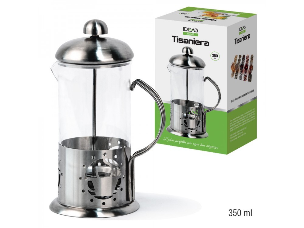 Tisaniera In Vetro Acciaio Infusore Per Tea The Tisane Pressa 350ml idea