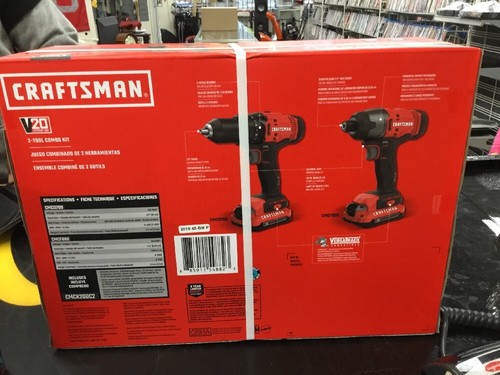 Craftsman Cmck200c2 2 Tool Combo Kit  20 Volt Lithium Ion Brand New Drill/Impact