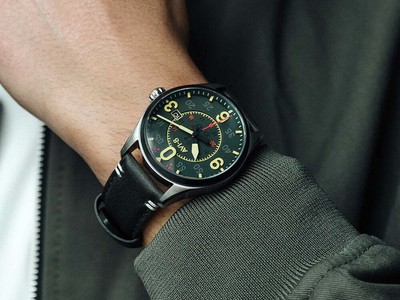 Pre-owned Avi-8 Spitfire Smith Reading Automatic Watch, Green, 42 Mm, Av-4090-03