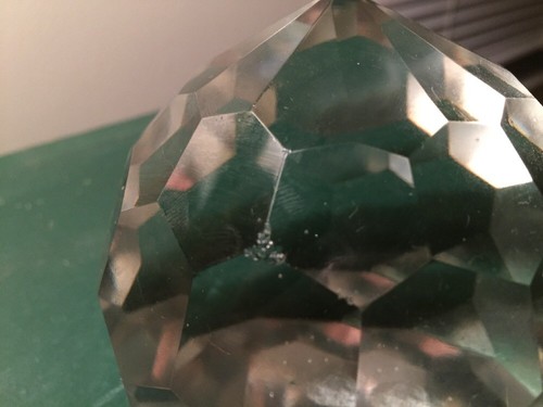 Large Multi Faceted Art Glass Paperweight Globe Shape 4