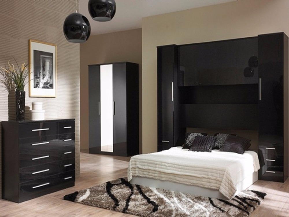 Black Gloss Overbed Unit Furniture Wadrobe in Hackney, London Gumtree