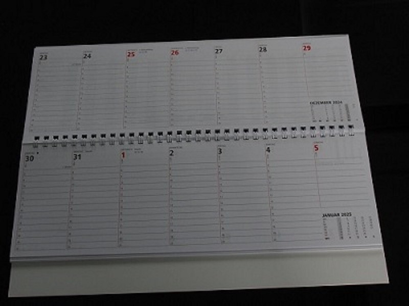 Notiz-Tischkalender Wochen-Schreibtisch-Spiralkalender-BÃ¼Ro-Querkalender 2025