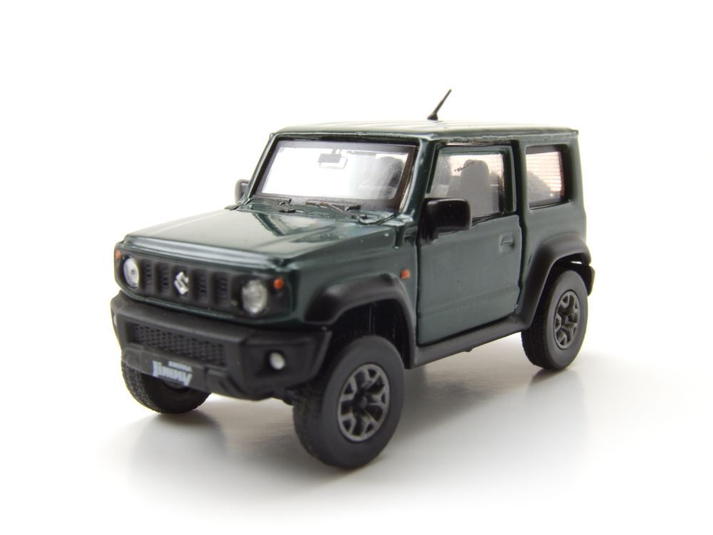 Suzuki Jimny JB74 LHD 2018 verde oscuro modelo coche 1:64 BM Creations