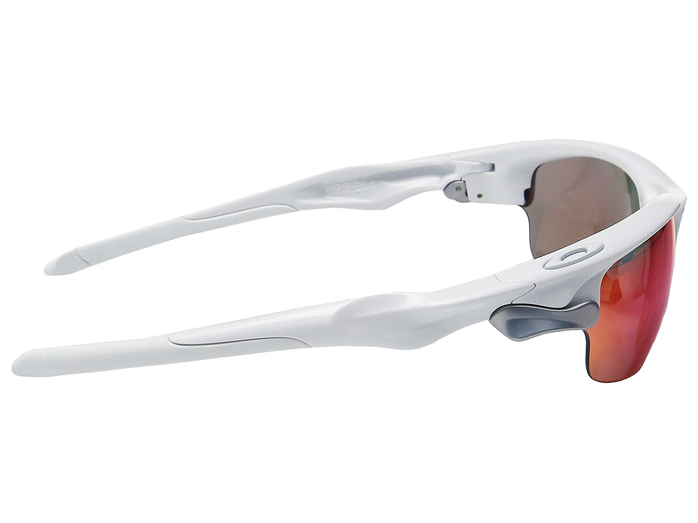 Pre-owned Oakley Fast Jacket Polarized Sunglasses Oo9097-3072 White/oo Red Iridium