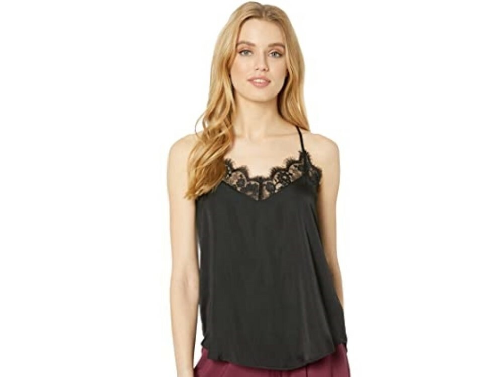 PJ Salvage 251094 Women's Love Chains V-Neckline Black Cami Tops Size S