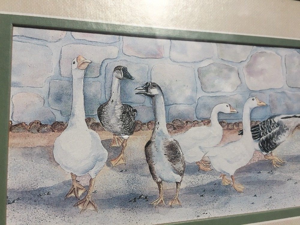 GOOSE & GANDER Ava Freeman Home Interiors Signed Watercolor Print Framed Matted